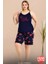Lady Büyük Beden Çiçek Desenli Şort Ince Askılı Şortlu Pijama Takımı 2