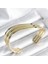 Eğik Şerit Model Gold Renk Pirinç Kadın Bileklik - TJ-BB8019 1