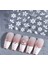 Beyaz Çiçek Tırnak Süsleme Stickerı Nail Art Süslemeleri 3