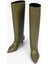 Kadın Blaze Yağ Yeşili Cilt Kısa Sivri Topuklu Çizme 4