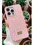 iPhone 16 Pro Max Uyumlu – Elmas Tasarımlı, Pembe Taşlı, Işıltılı Pırlanta Silikon Kılıf 1