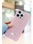 iPhone 16 Pro Max Uyumlu – Elmas Tasarımlı, Pembe Taşlı, Işıltılı Pırlanta Silikon Kılıf 3