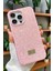 iPhone 16 Pro Max Uyumlu – Elmas Tasarımlı, Pembe Taşlı, Işıltılı Pırlanta Silikon Kılıf 6