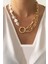 Barok Inci Zincir Gold Kolye 3