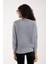 Kadın Gri Sakal Iplik Boncuk Nakışlı Bisiklet Yaka Triko Bluz 6
