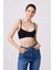 Cottonhill Premium - Kadın Siyah Seamless Ip Askılı Crop Top Büstiyer 3