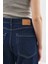 Dikiş Detaylı Geniş Denim Pantolon Indigo 6