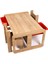 2 Kişilik Çekmeceli Oyun, Aktivite, Etkinlik Masası, Ceviz-Kırmızı, 18MM Mdf 1