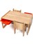 2 Kişilik Çekmeceli Oyun, Aktivite, Etkinlik Masası, Ceviz-Kırmızı, 18MM Mdf 2
