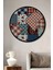 Gül Desenli Kareli Patchwork Ahşap Tablo Yuvarlak Tablo 2