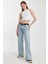 Geniş Paça Düşük Bel Kadın Jean Pantolon - Denim Denim - 26 2