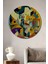 Modern Sanat Yağlı Boya Görünümlü Ahşap Dekoratif Tablo Yuvarlak Tablo 1
