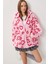 Kapüşonlu Kalpli Oversize Peluş Mont LCI0058 Pembe 2