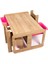 2 Kişilik Çekmeceli Oyun, Aktivite, Etkinlik Masası, Ceviz-Pembe, 18MM Mdf 1