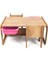 2 Kişilik Çekmeceli Oyun, Aktivite, Etkinlik Masası, Ceviz-Pembe, 18MM Mdf 2