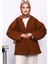 Kahverengi Kemerli Oversize Buklet Ceket 3