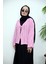 Pileli Ön Iki Bağlamalı Tunik-Pembe 2