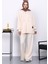 Krem Fermuarlı Tunik Pantolonlu Takım 1