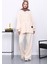 Krem Fermuarlı Tunik Pantolonlu Takım 2