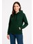 Üç Iplik Kapüşonlu Kanguru Çepli Sweatshirt Hoodie - Haki 1