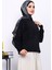 Siyah Bisiklet Yaka Angora Yumoş Triko Kazak 3