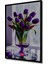Mor Lale Buketi Yağlı Boya Görünümlü Ahşap Dekoratif Tablo Dikdörtgen Tablo 5