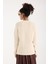 Kadın Ekru Selanik Örgü Reglan Kollu Bisiklet Yaka Simli Triko Kazak 6