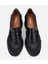 01AYH312750A100 KADIN Deri Siyah Büzgülü Kalın Tabanlı Klasik Loafer 6