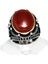 Kırmızı Akik Taşlı 925 Ayar Gümüş Erkek Yüzük – Kararlı ve Güçlü Duruş 1