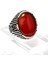 Kırmızı Akik Taşlı 925 Ayar Gümüş Erkek Yüzük – Kararlı ve Güçlü Duruş 2