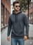 Antrasit Kapüşonlu Erkek Sweatshirt 1