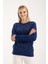 Kadın Lacivert Bisiklet Yaka Taş ve Inci Işlemeli Triko Kazak 1