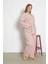%100 Pamuklu Uzun Kollu Boydan Düğmeli Büyük Beden Kadın Pijama Takımı 206 3