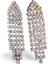 Gümüş Rengi Kristal Taşlı Uzun Sarkık Küpe - Avize Stil Parlak Damla Model Kadın Takı 1