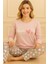Kadın Lovely Sloganllı ve Altı Kalp Desenli Bisiklet Yaka Uzun Kol Altı Uzun Penye Pijama Takımı 1