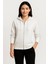Üç Iplik Kapüşonlu Tam Fermuarlı Kanguru Çepli Sweatshirt Hoodie - Beyaz 1