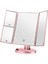 24 LED Işıklı Masa Üstü Profesyonel Makyaj Aynası Katlanabilir 1X-2X-3X+10X Hd Zoomlu Pembe 4