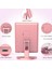 24 LED Işıklı Masa Üstü Profesyonel Makyaj Aynası Katlanabilir 1X-2X-3X+10X Hd Zoomlu Pembe 5