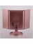 24 LED Işıklı Masa Üstü Profesyonel Makyaj Aynası Katlanabilir 1X-2X-3X+10X Hd Zoomlu Pembe 6