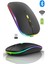 Çift Mod Kablosuz Mouse Bluetooth 5.2 + 2.4g Şarjlı Sessiz Tıklama Rgb Işıklı (500 Mah)Siyah 1