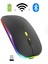 Çift Mod Kablosuz Mouse Bluetooth 5.2 + 2.4g Şarjlı Sessiz Tıklama Rgb Işıklı (500 Mah)Siyah 3