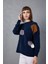 Kadın Koyu Laci Şönil Kadife Renk Bloklu Bisiklet Yaka Triko Kazak 2