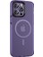 iPhone 14 Pro Max Uyumlu Mat Arka Yüzey Wireless Şarj Özellikli Spıa Locik Kapak-Derin Mor 5