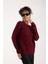 Kadın Bordo Selanik Örgü Reglan Kollu Bisiklet Yaka Simli Triko Kazak 2