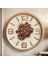 Wesley 70 cm Gold Detaylı Dişli Çarklı Duvar Saati, Büyük Endüstriyel Mekanik Salon Ofis Saat 1