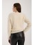 Kadın Krem Sakal Iplik Bisiklet Yaka Triko Kazak 6