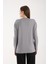 Kadın Gri Viskon Kumaş V Yaka Simli Triko Bluz 5