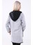 Sezonluk Kapüşonlu Cepli Kadın Uzun Ceket 9