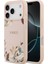 iPhone 17 Pro Max Uyumlu Kılıf Guess Lisanslı M-Safeli Taneli Çiçek Tasarım Metal Yazı Logolu Pembe 1