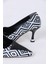 Desenli Siyah Ince Topuklu Stiletto 4